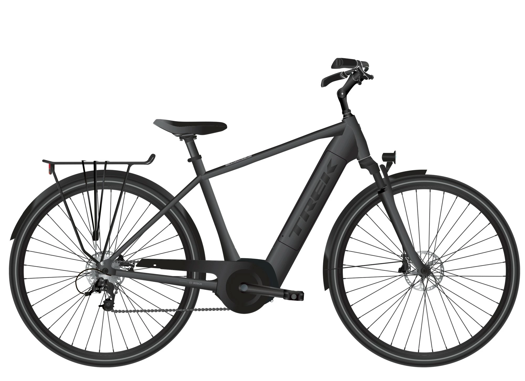 VTC électrique TREK Verve+ 3 Matte Black 400Wh 1 VTC électrique TREK Verve+ 3 Matte Black 400Wh